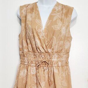 TOMMY HILFIGER Women’s- Ruffle Tan, Tencel Floral, Sleeveless Dress- Size 8